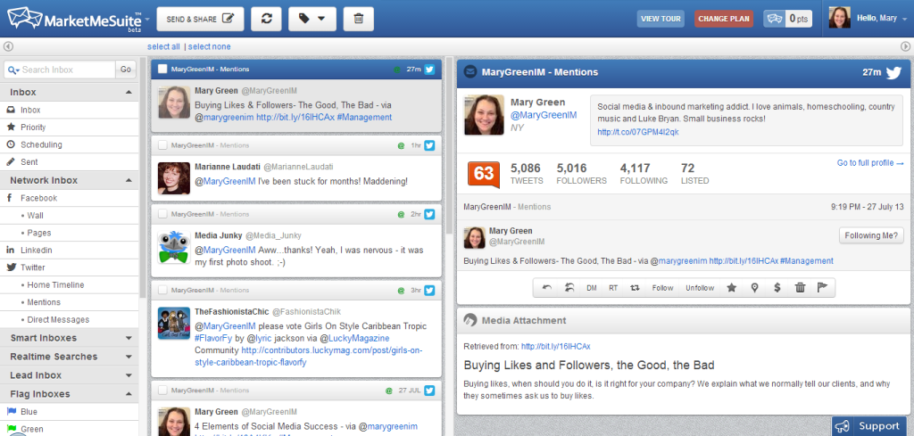 manage social profiles